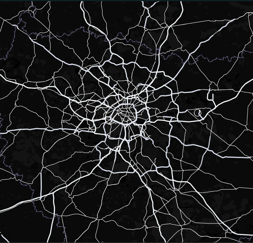Played around with Paris road connections, mimicing a spider web layout in relation to the landscape. Interesting outcomes of a chipped glass surface or messy web pattern.